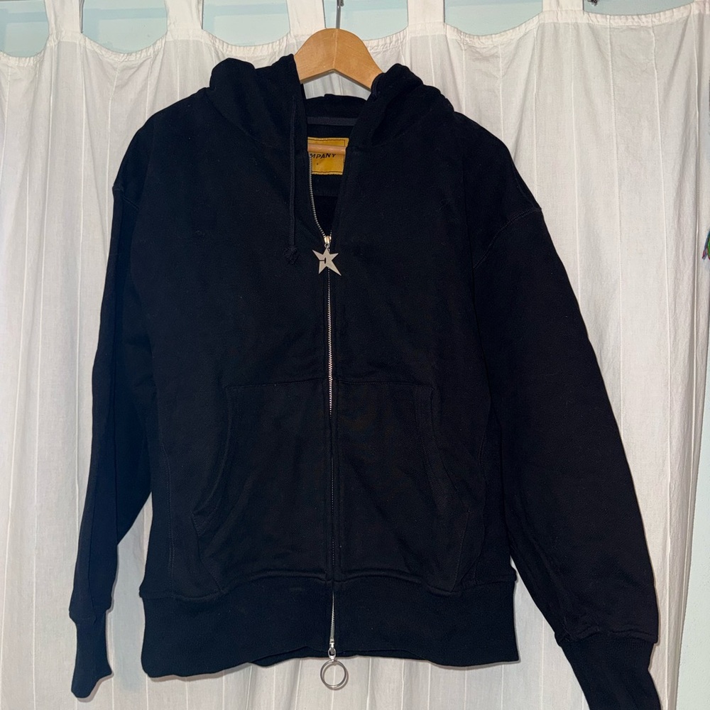 Carpet Company Black Zip-Up Hoodie with Star Pull